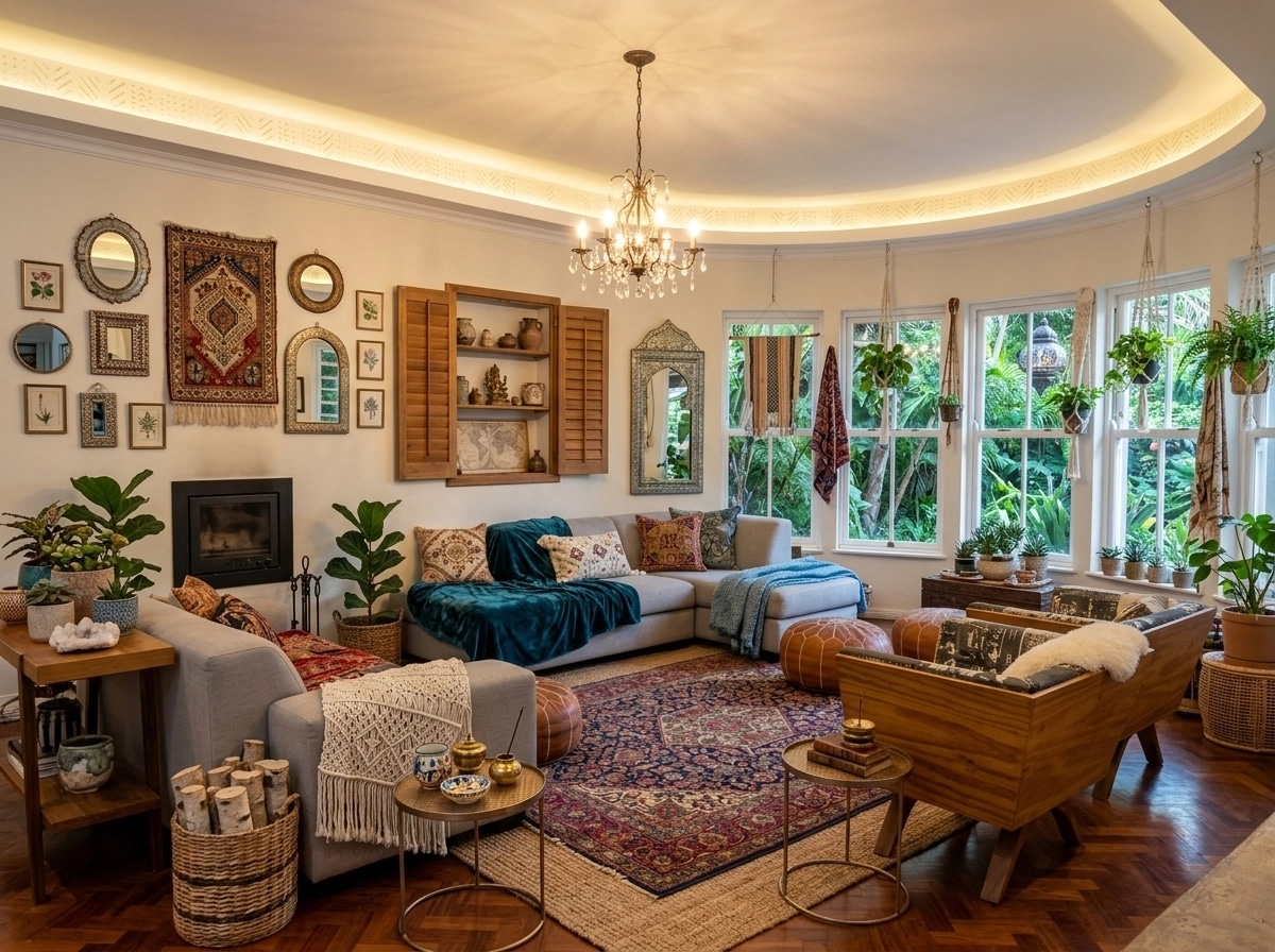Interior design in Bohemian style — Living Room by GenRoom AI