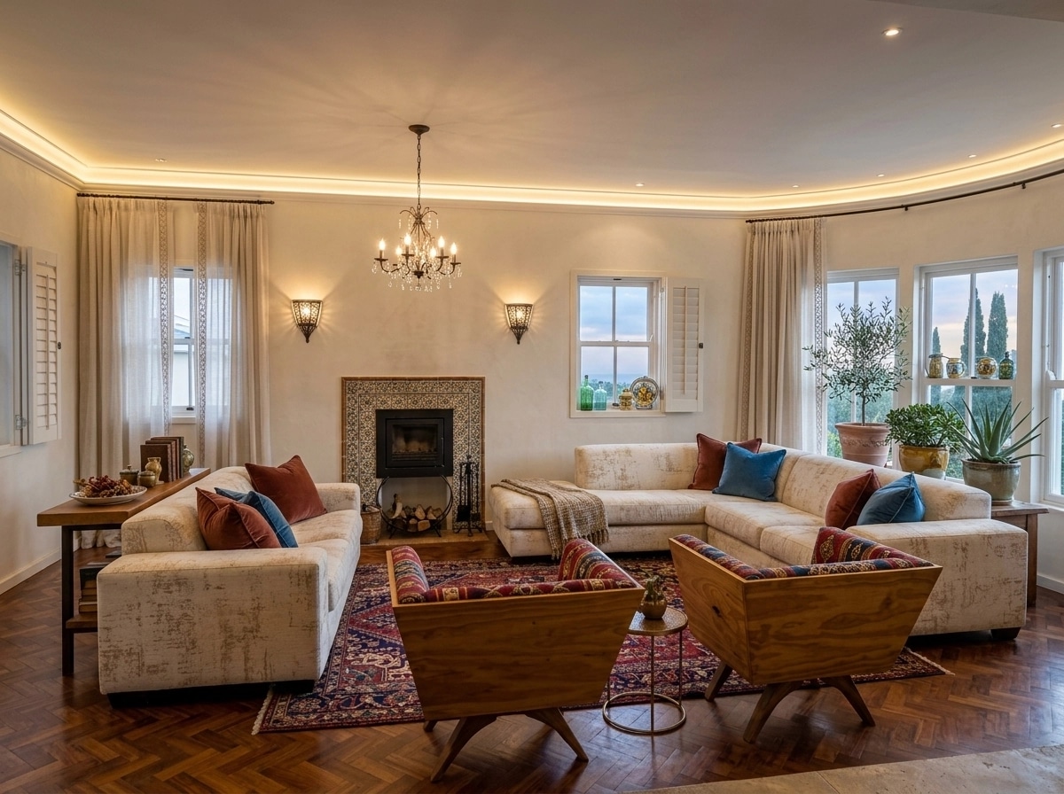 Diseño de interiores en estilo Mediterranean — Salón por GenRoom AI