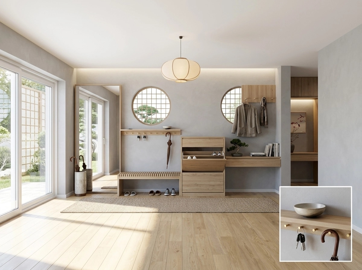 Interior design in Japandi style — Hallway by GenRoom AI
