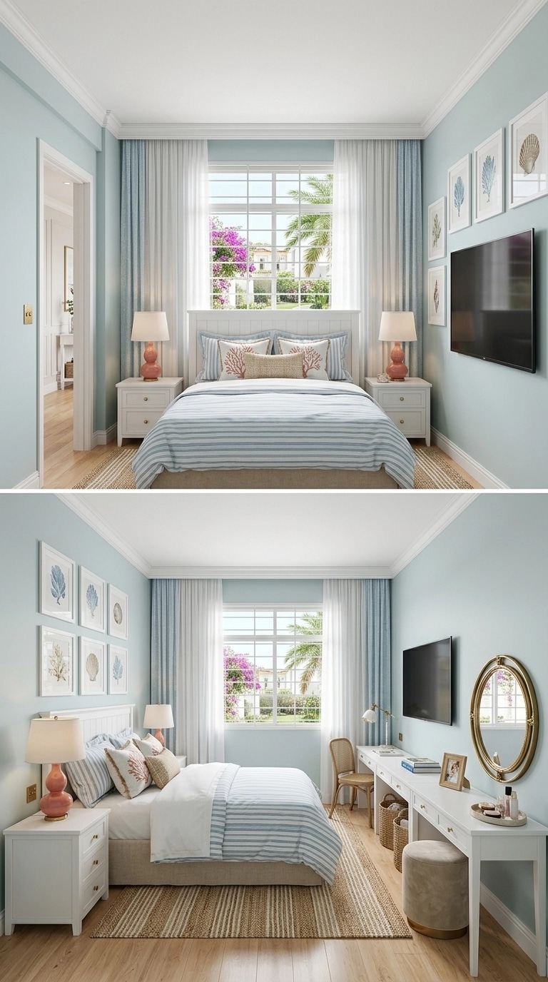 Interior design in Coastal / Hamptons style — Bedroom by GenRoom AI