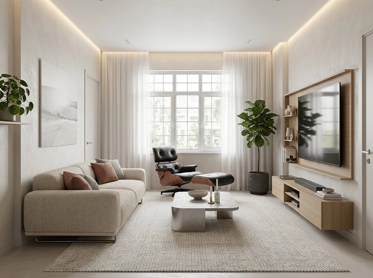 Minimalism Living Room design — interior photo by GenRoom AI