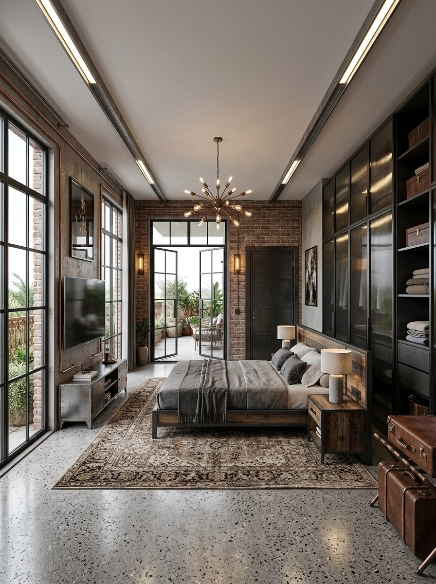 Interior design in Loft / Industrial style — Bedroom by GenRoom AI