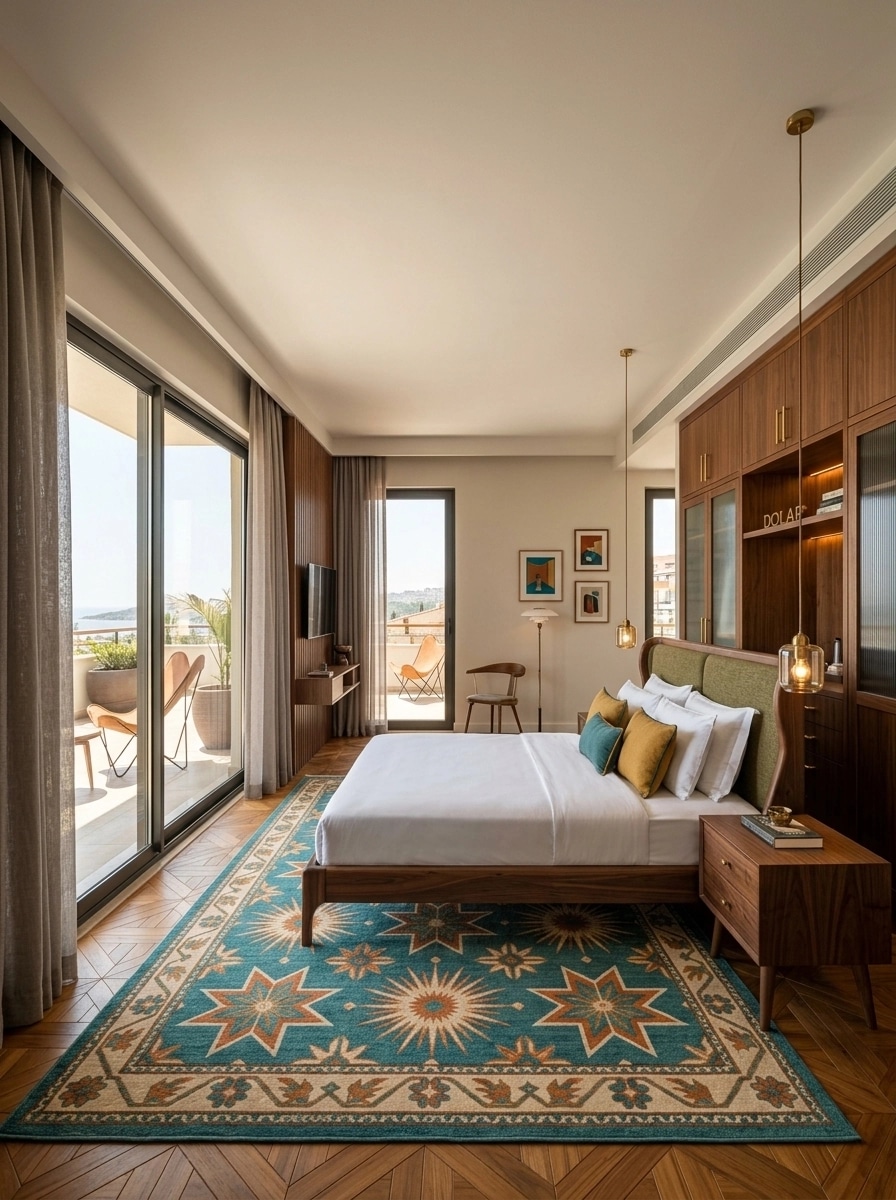 Mid-Century Modern Quarto design — interior photo by GenRoom AI