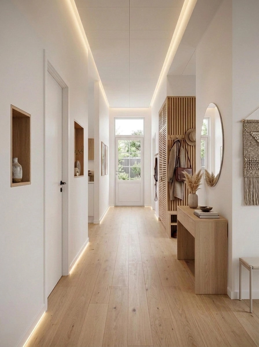 Hallway interior in Scandinavian style — photo by GenRoom AI
