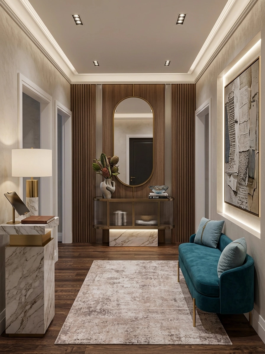 Design de interiores em estilo Contemporary — lobby por GenRoom AI