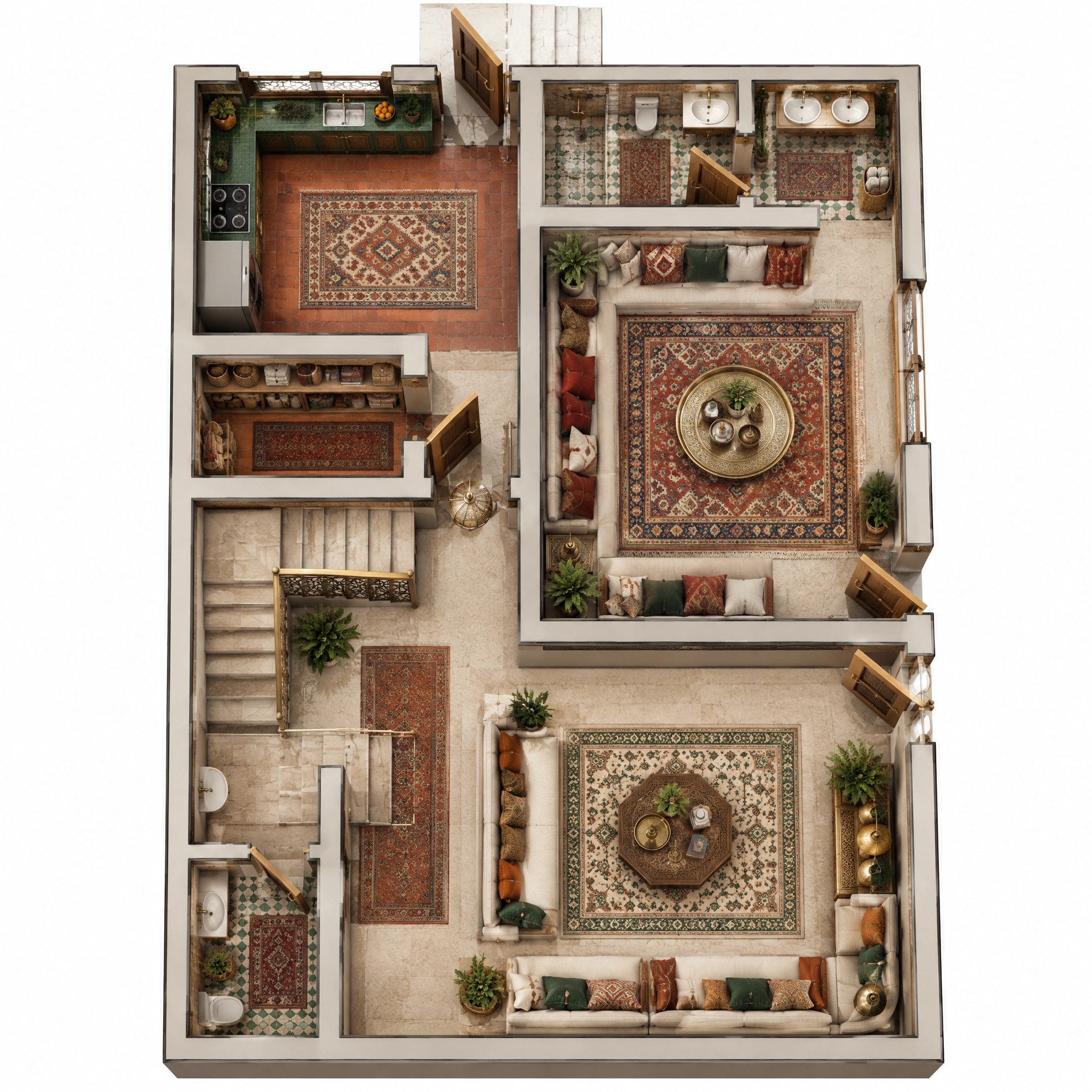 Interior design in Arabian / Moroccan style — Living Room by GenRoom AI