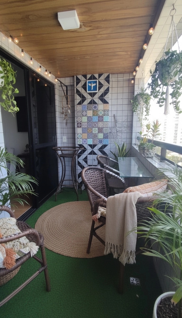 Interior design in Bohemian style — balcony by GenRoom AI