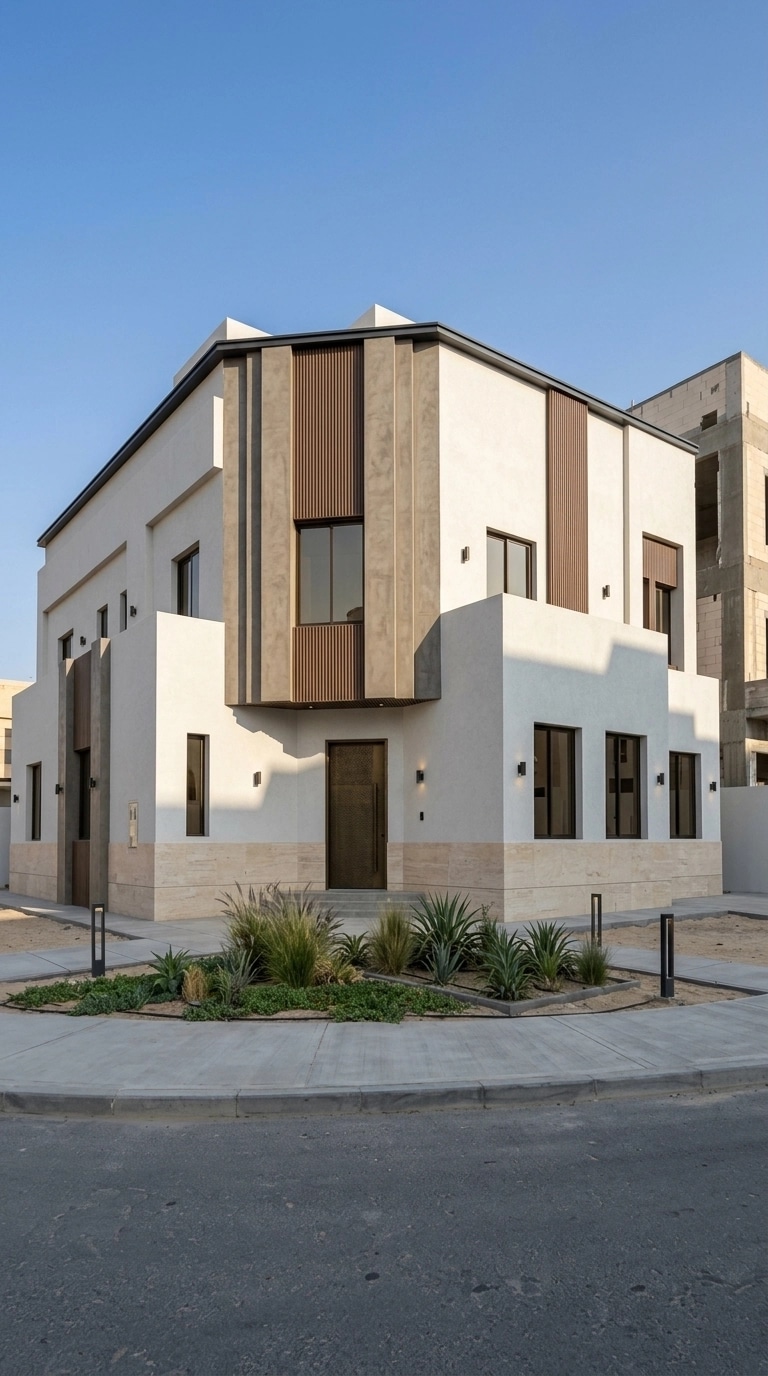 Қасбет дизайны Contemporary Facade стилінде — GenRoom AI жасаған Қасбет