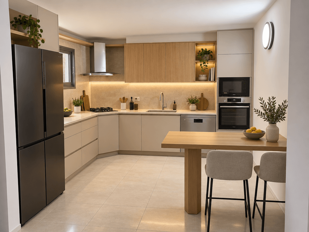 Kitchen interior in Minimalism style — photo by GenRoom AI