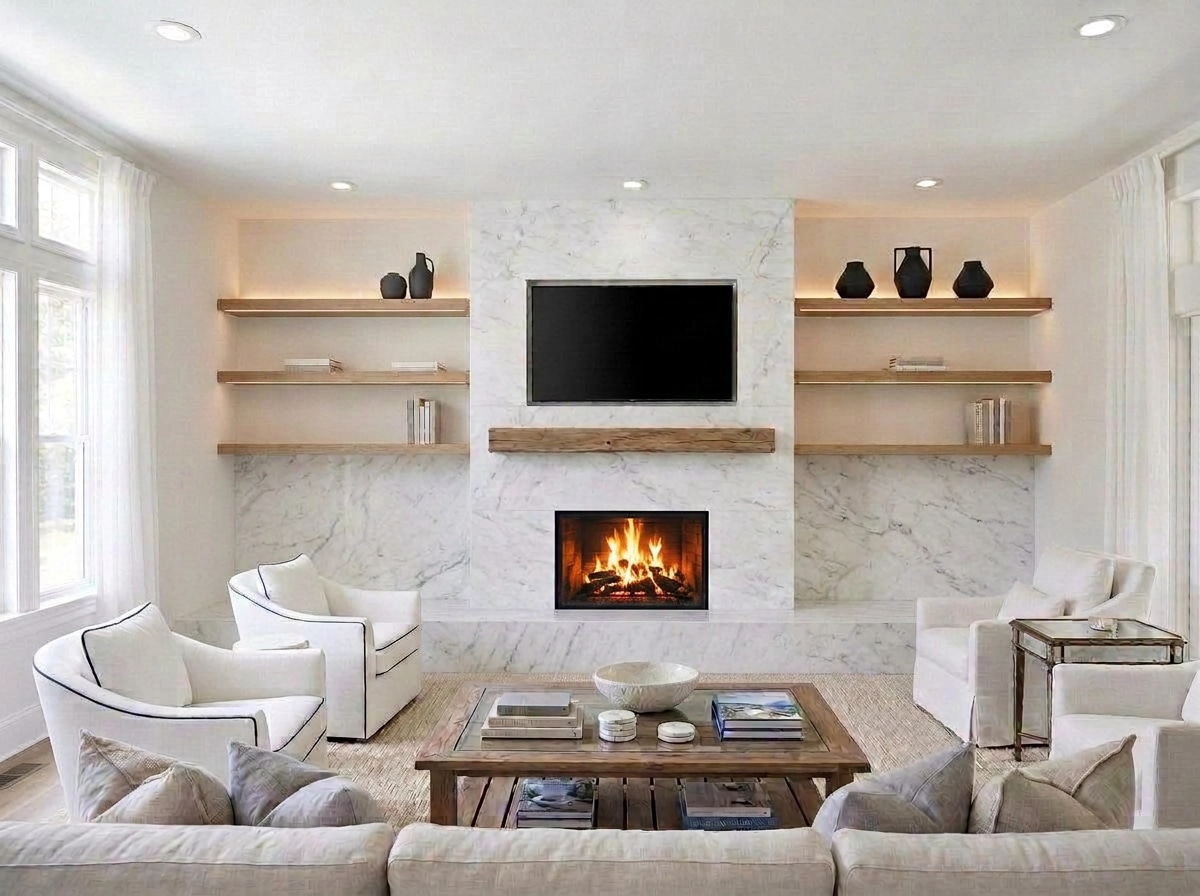 Interior design in Coastal / Hamptons style — Living Room by GenRoom AI