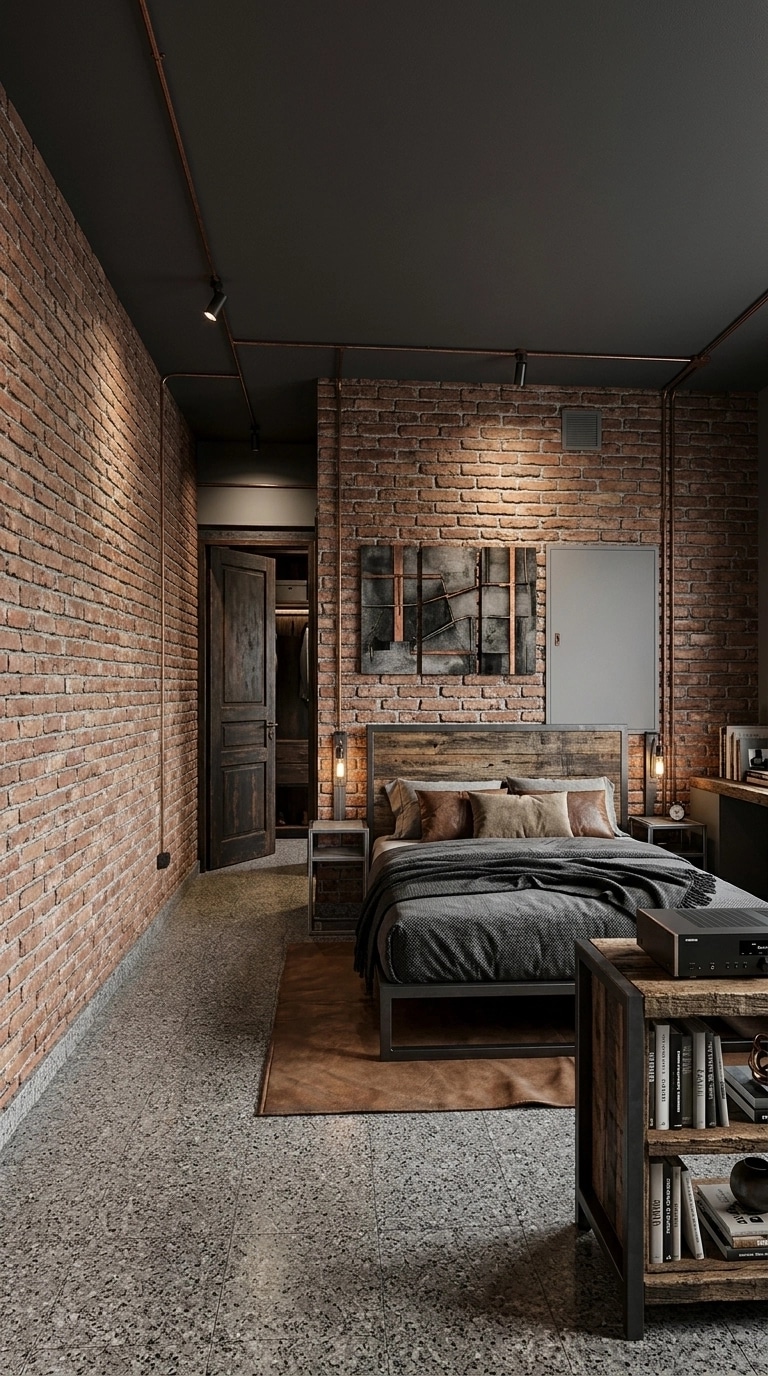 Interior design in Loft / Industrial style — Bedroom by GenRoom AI