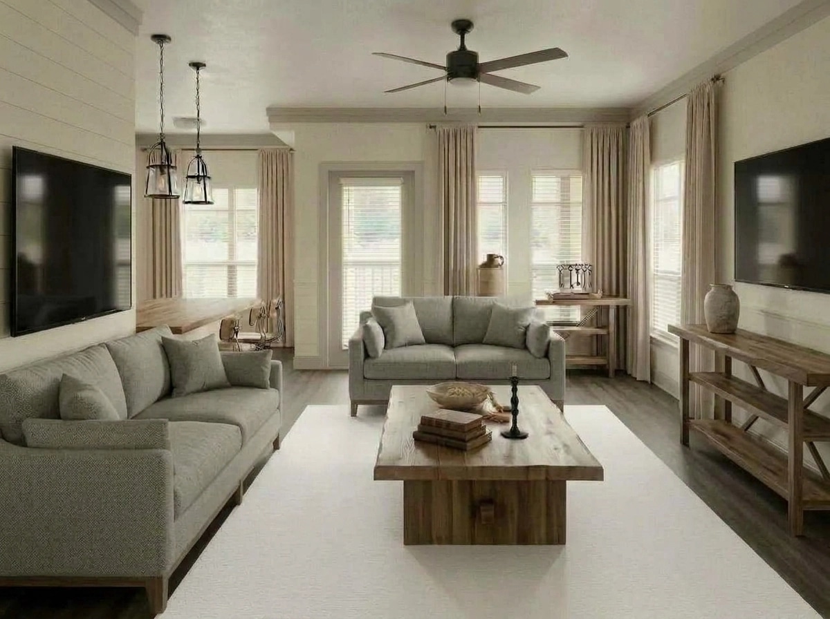 Modern Farmhouse Living Room design — interior photo by GenRoom AI