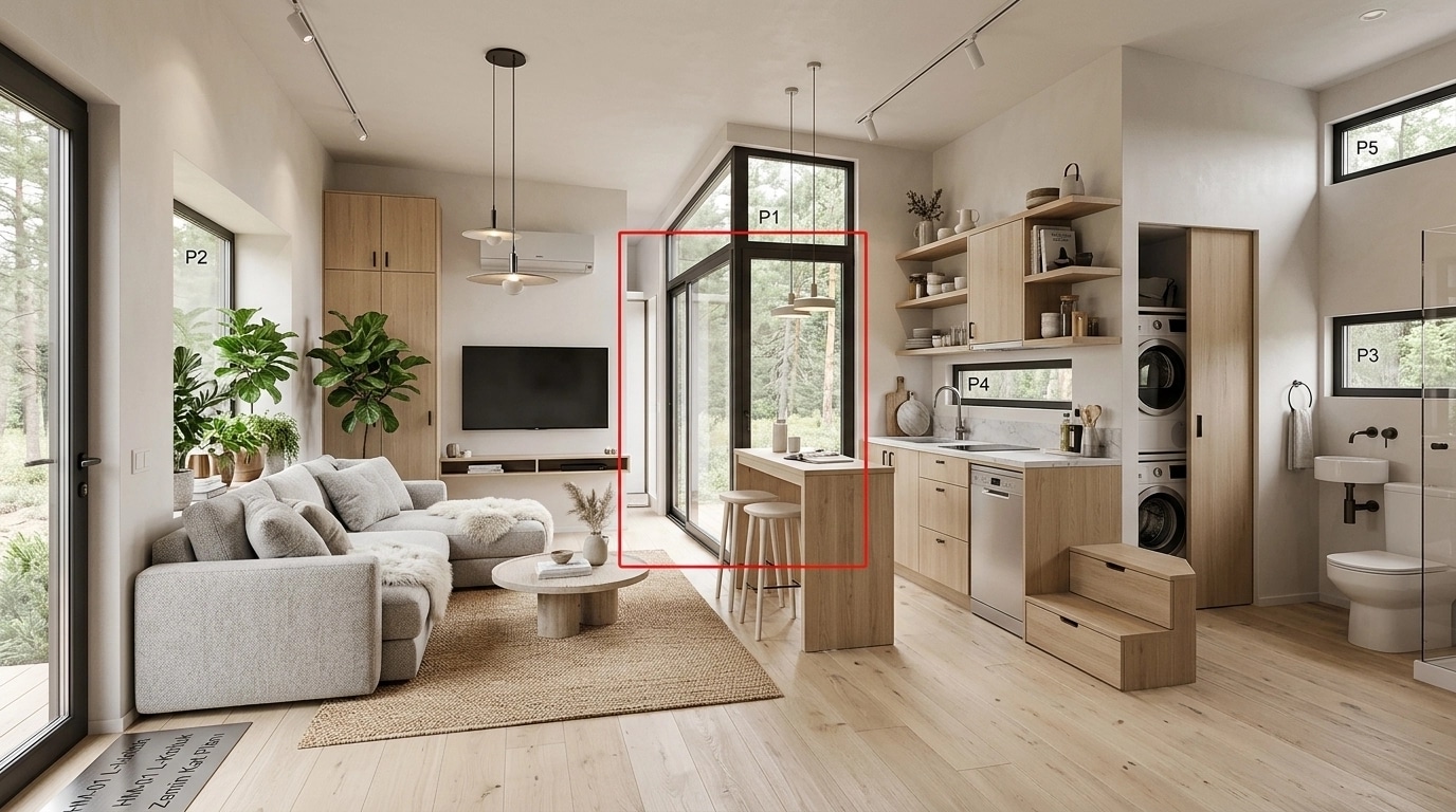 Interior design in Scandinavian style — studio by GenRoom AI