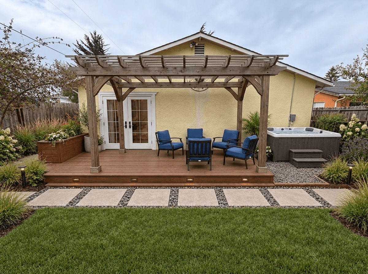 Design paisagístico em estilo Contemporary Yard — Jardim por GenRoom AI