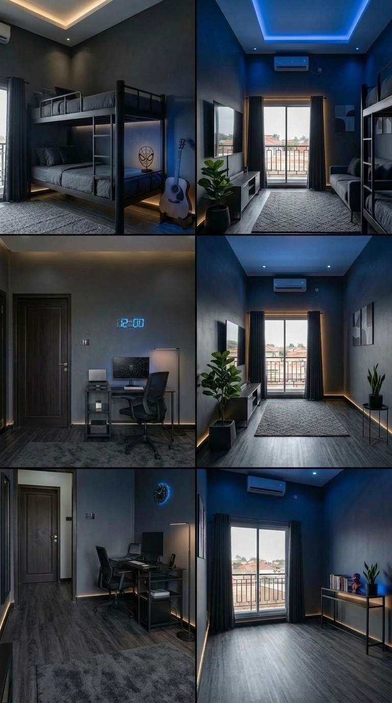 Blacktec Bedroom design — interior photo by GenRoom AI