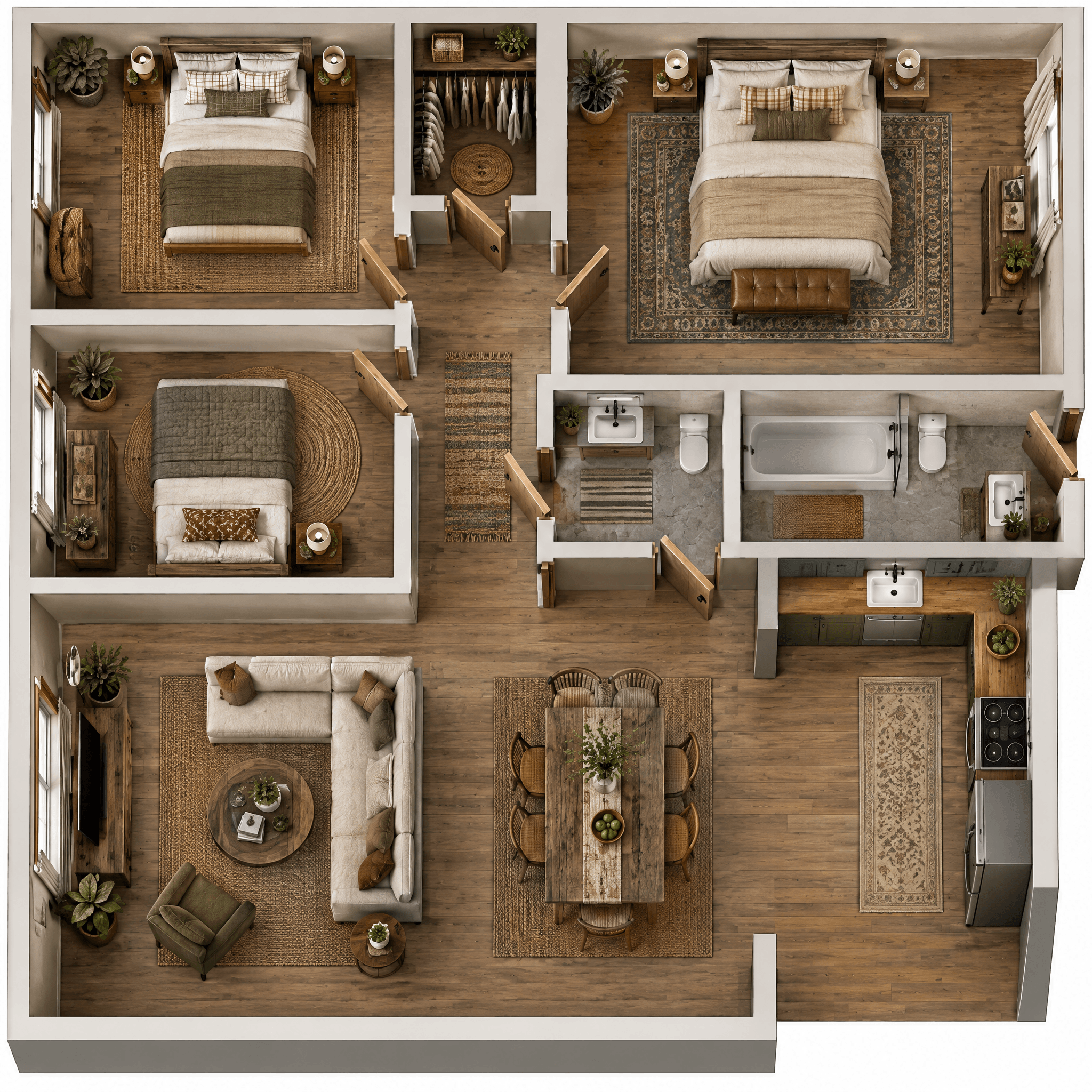 Rustic Living Room design — interior photo by GenRoom AI
