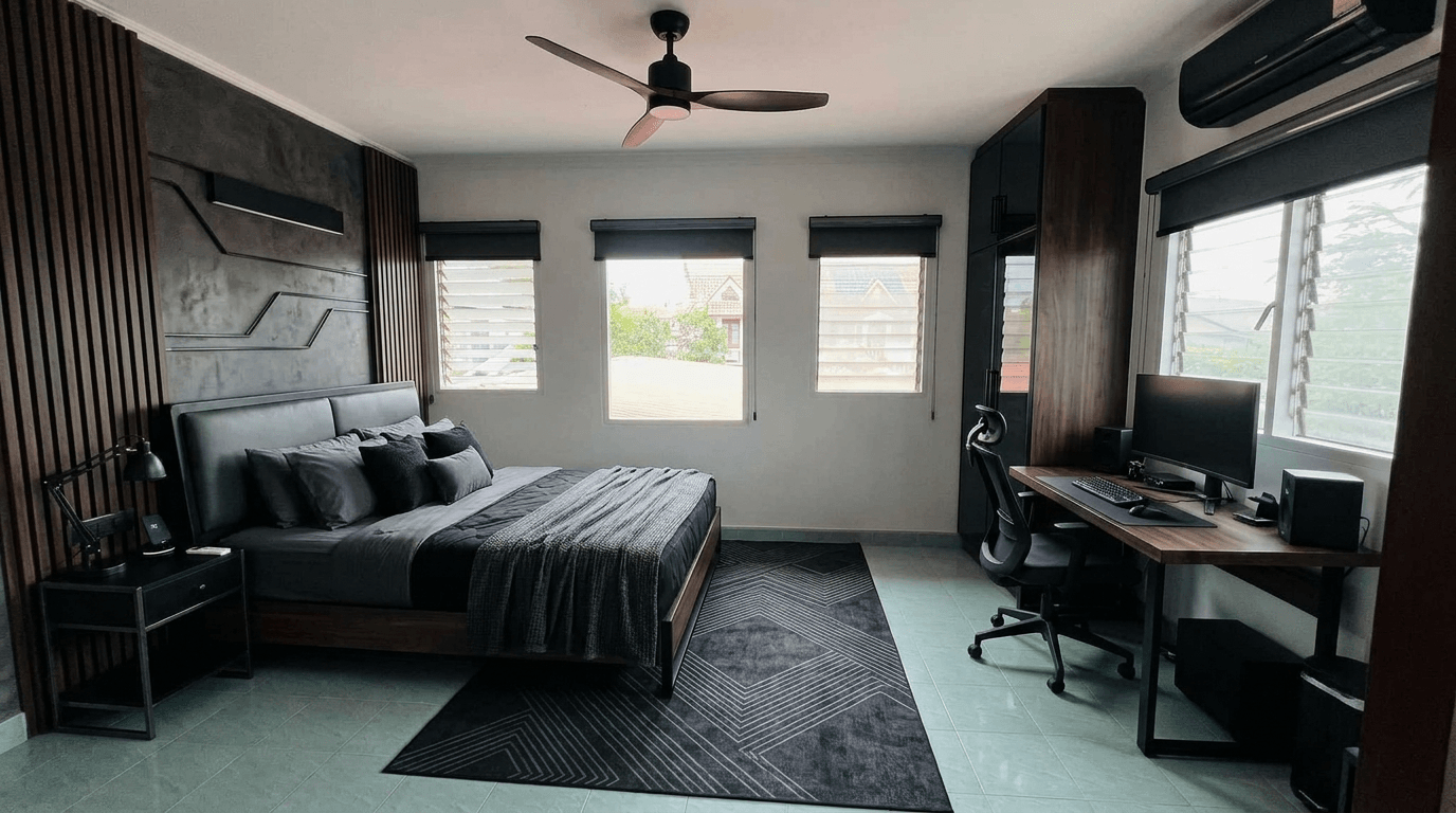 Blacktec Bedroom design — interior photo by GenRoom AI