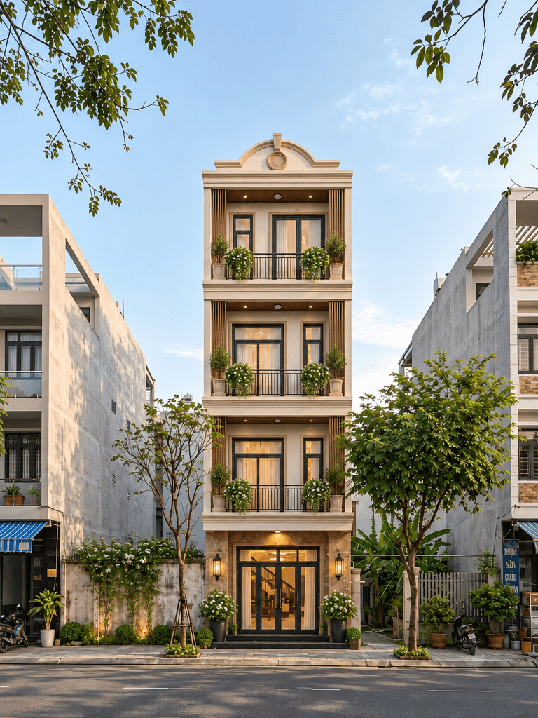 Diseño de fachada en estilo Mediterranean Facade — Fachada por GenRoom AI