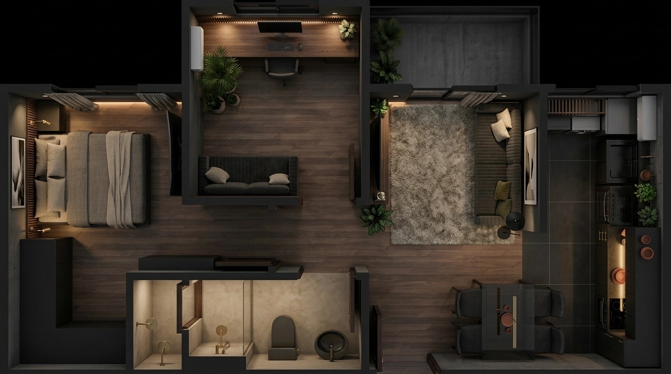 Minimalism Living Room design — interior photo by GenRoom AI