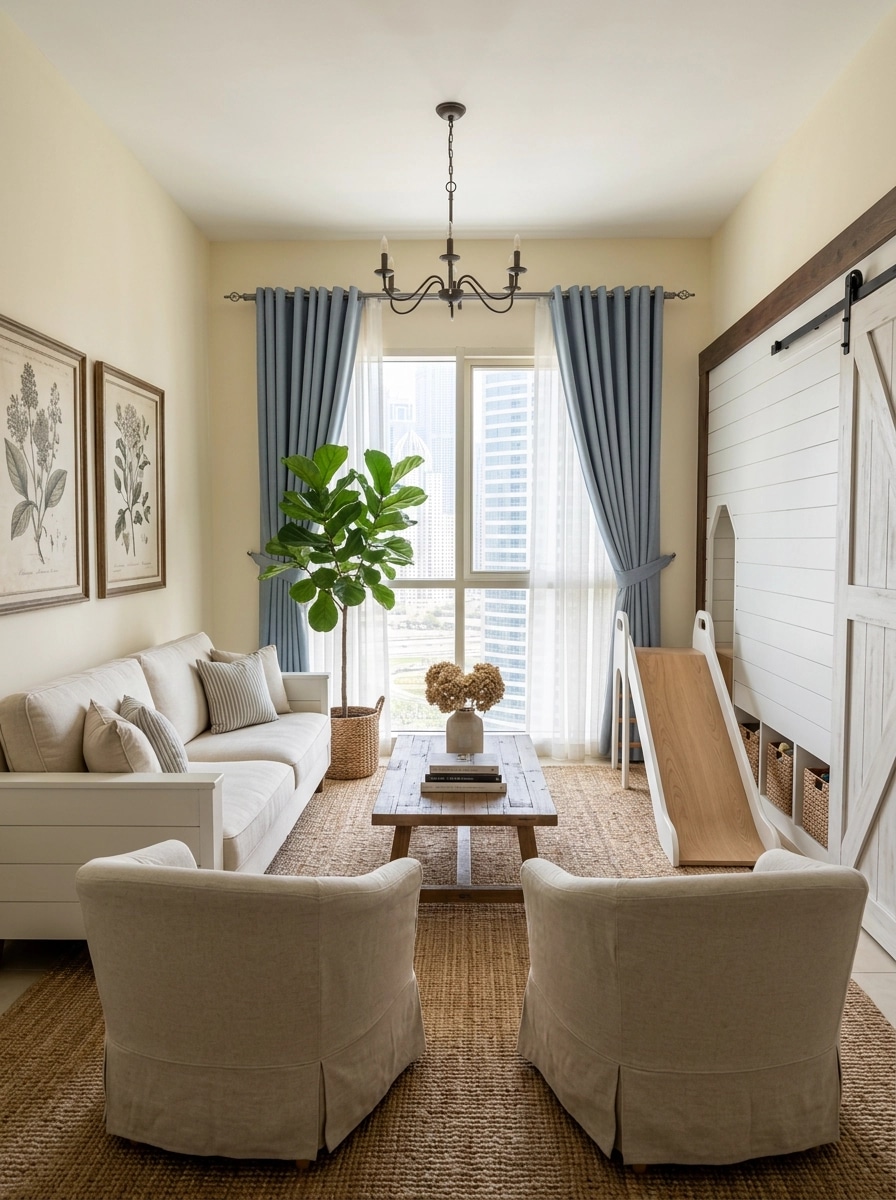 Modern Farmhouse Living Room design — interior photo by GenRoom AI
