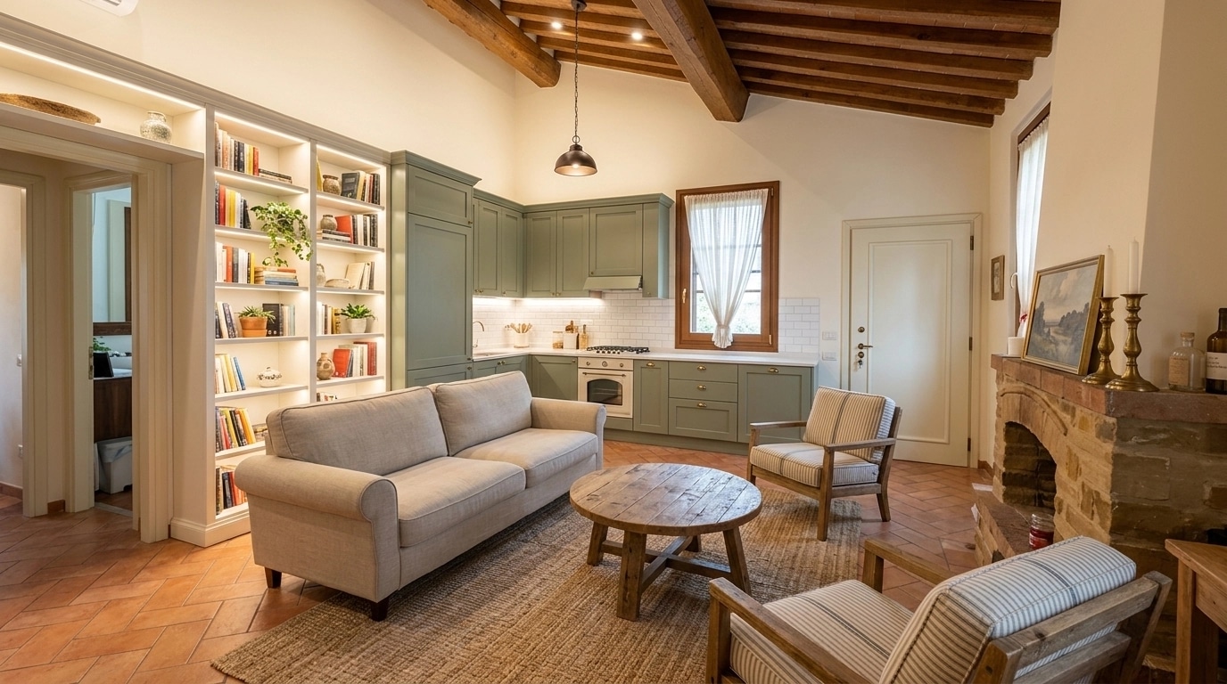 Modern Farmhouse Living Room design — interior photo by GenRoom AI