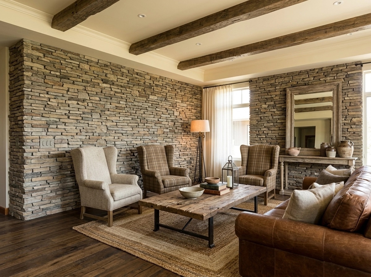Interior design in Rustic style — Living Room by GenRoom AI
