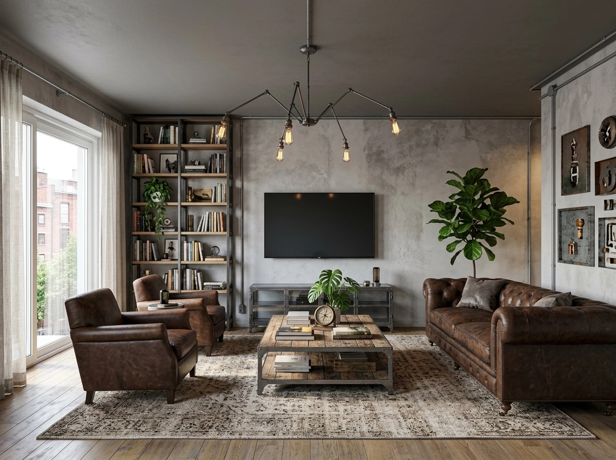 Interior design in Loft / Industrial style — Living Room by GenRoom AI