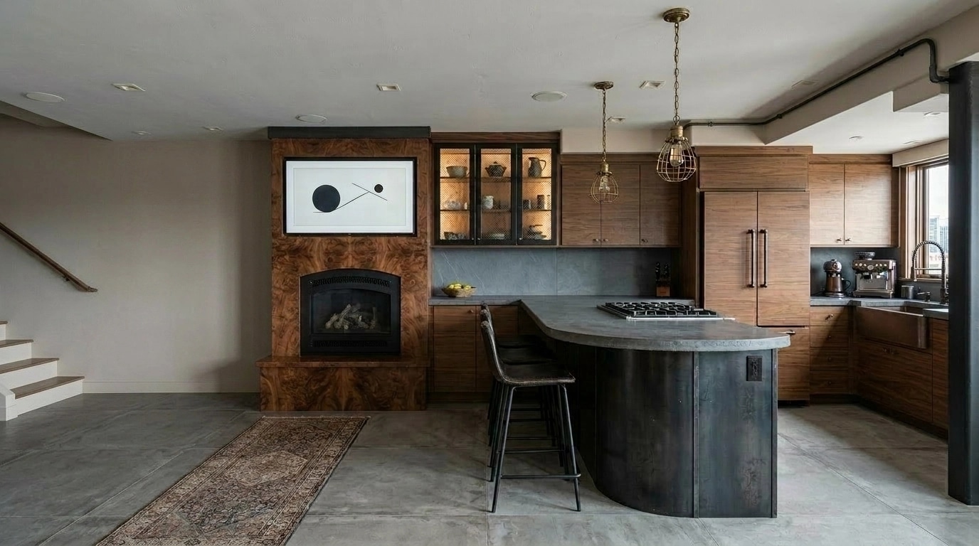 Interior design in Loft / Industrial style — Kitchen by GenRoom AI