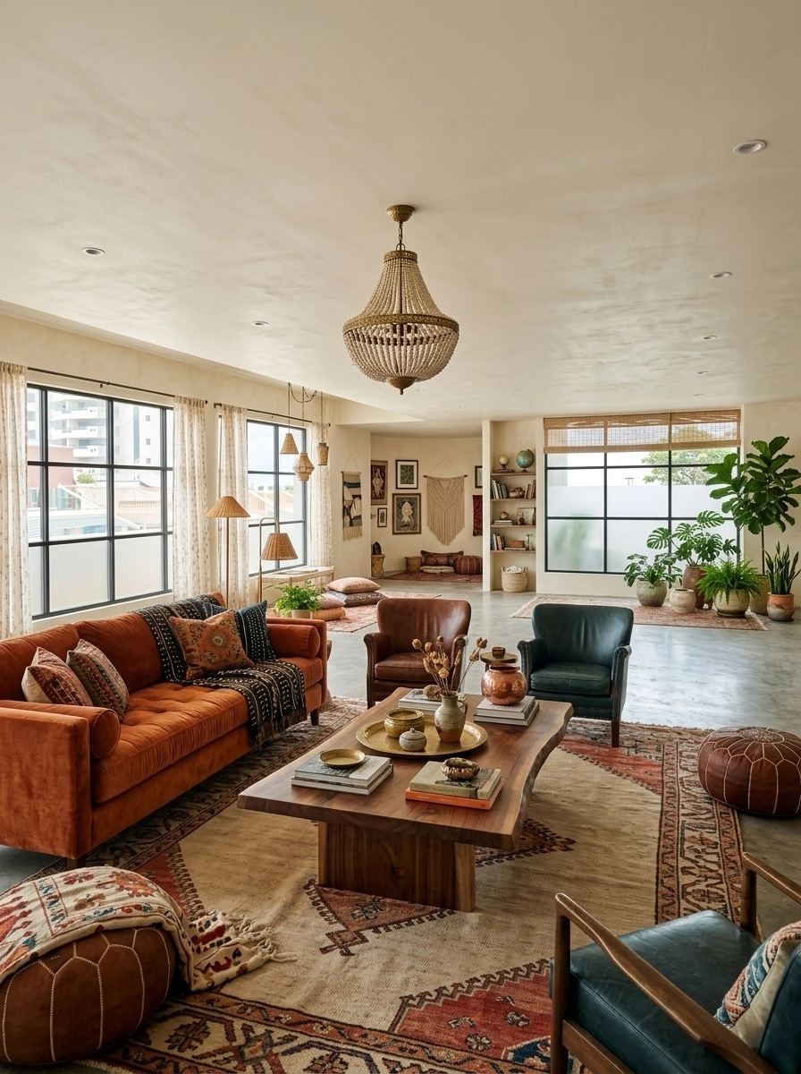 Interior design in Bohemian style — Living Room by GenRoom AI