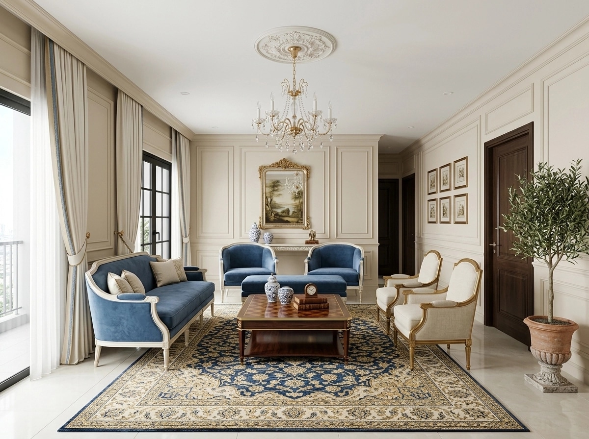 Interior design in Neoclassic style — Living Room by GenRoom AI