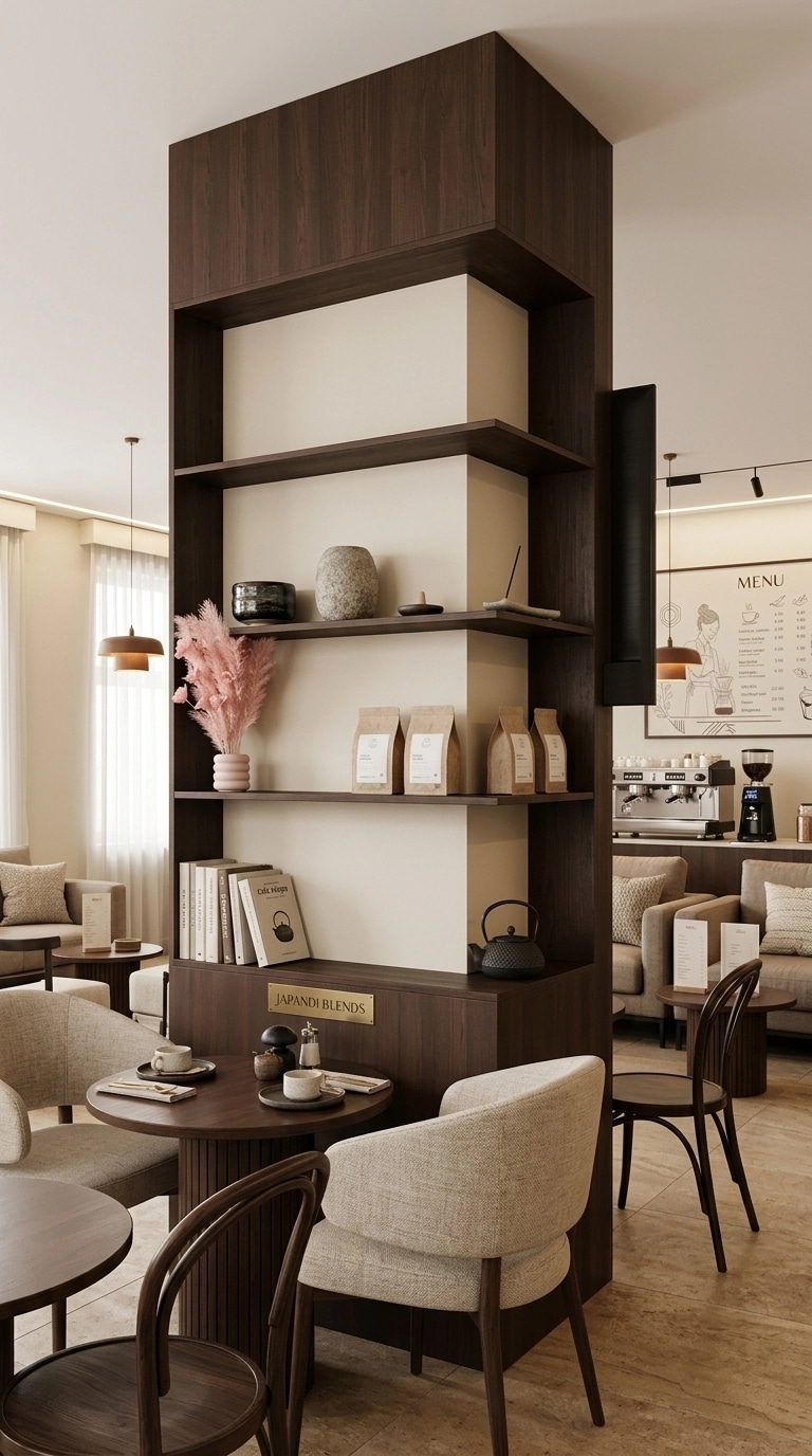 Interior design in Japandi style — cafe by GenRoom AI