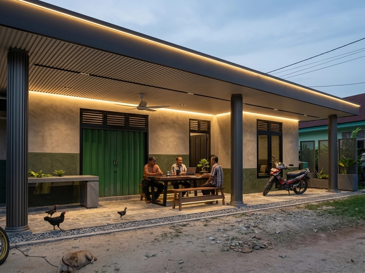 Design de interiores em estilo Contemporary — terrace por GenRoom AI