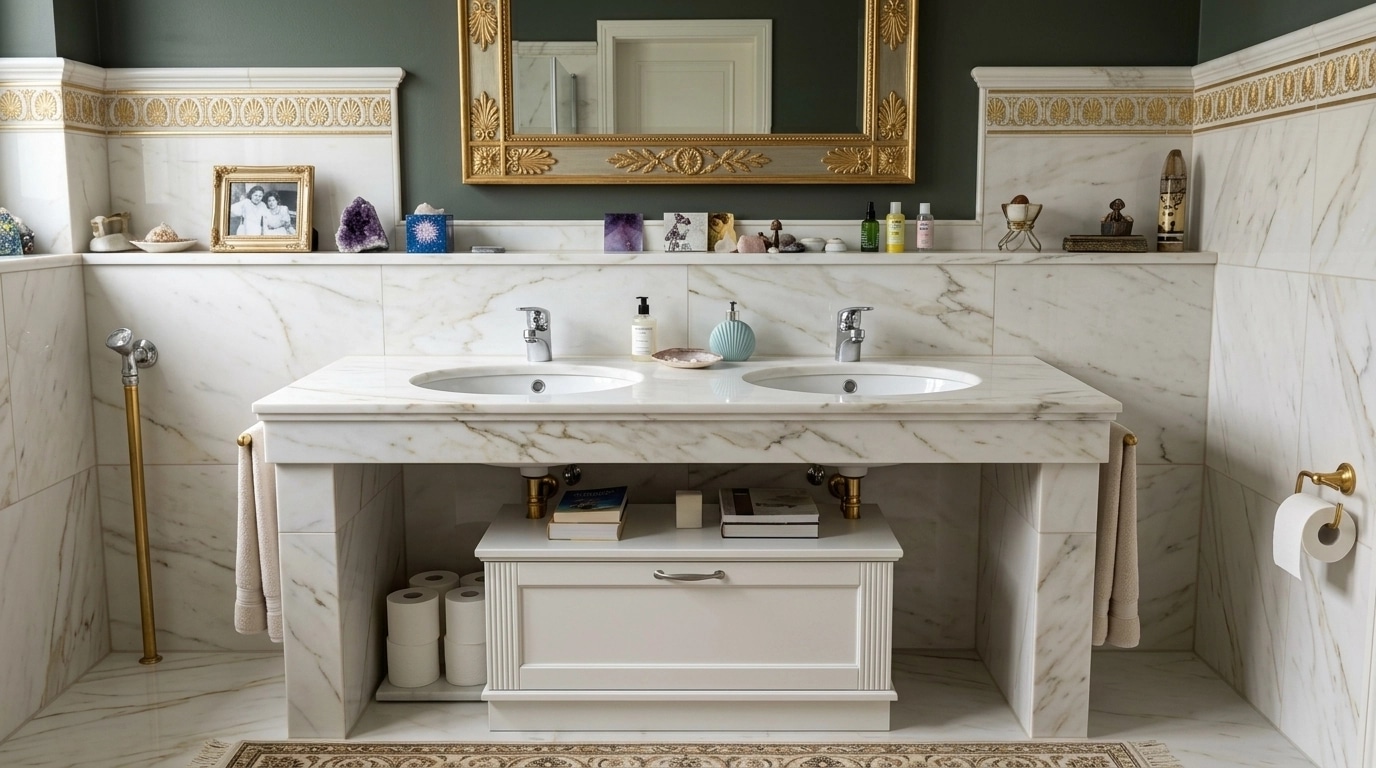 Interior design in Neoclassic style — Bathroom by GenRoom AI