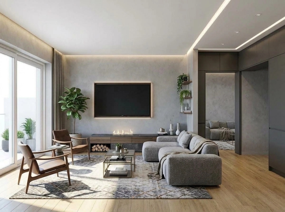 Interior design in Contemporary style — Living Room by GenRoom AI