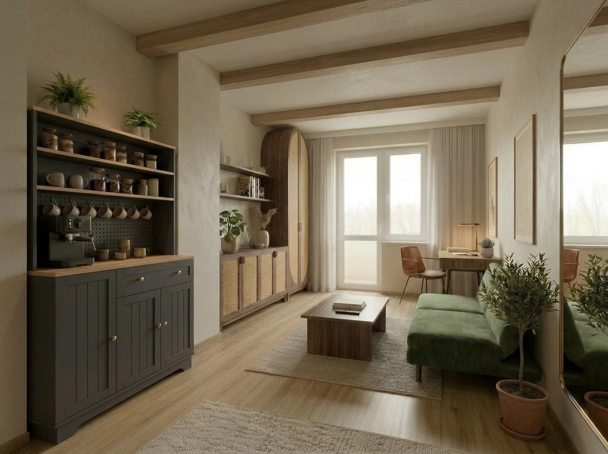 Interior design in Minimalism style — Living Room by GenRoom AI