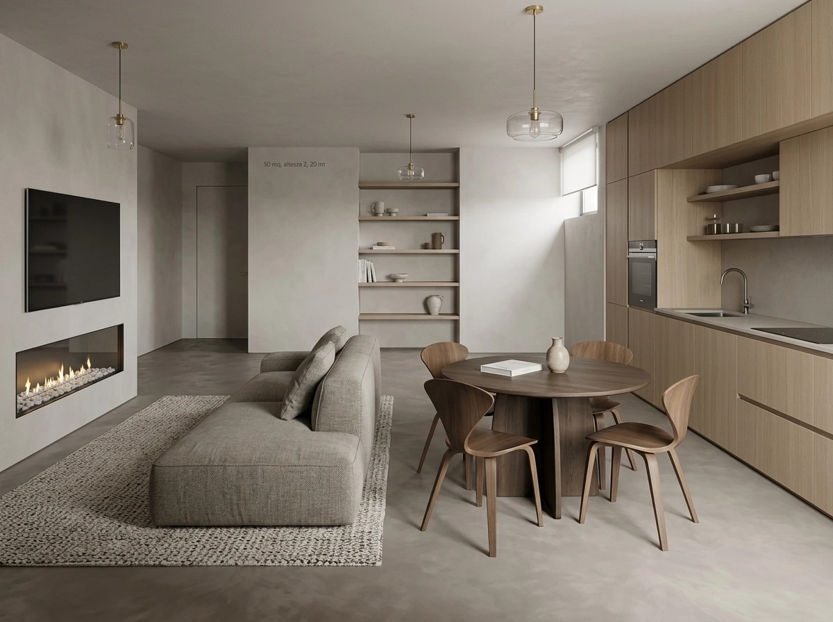 Interior desain di Minimalism gaya — basement oleh GenRoom AI