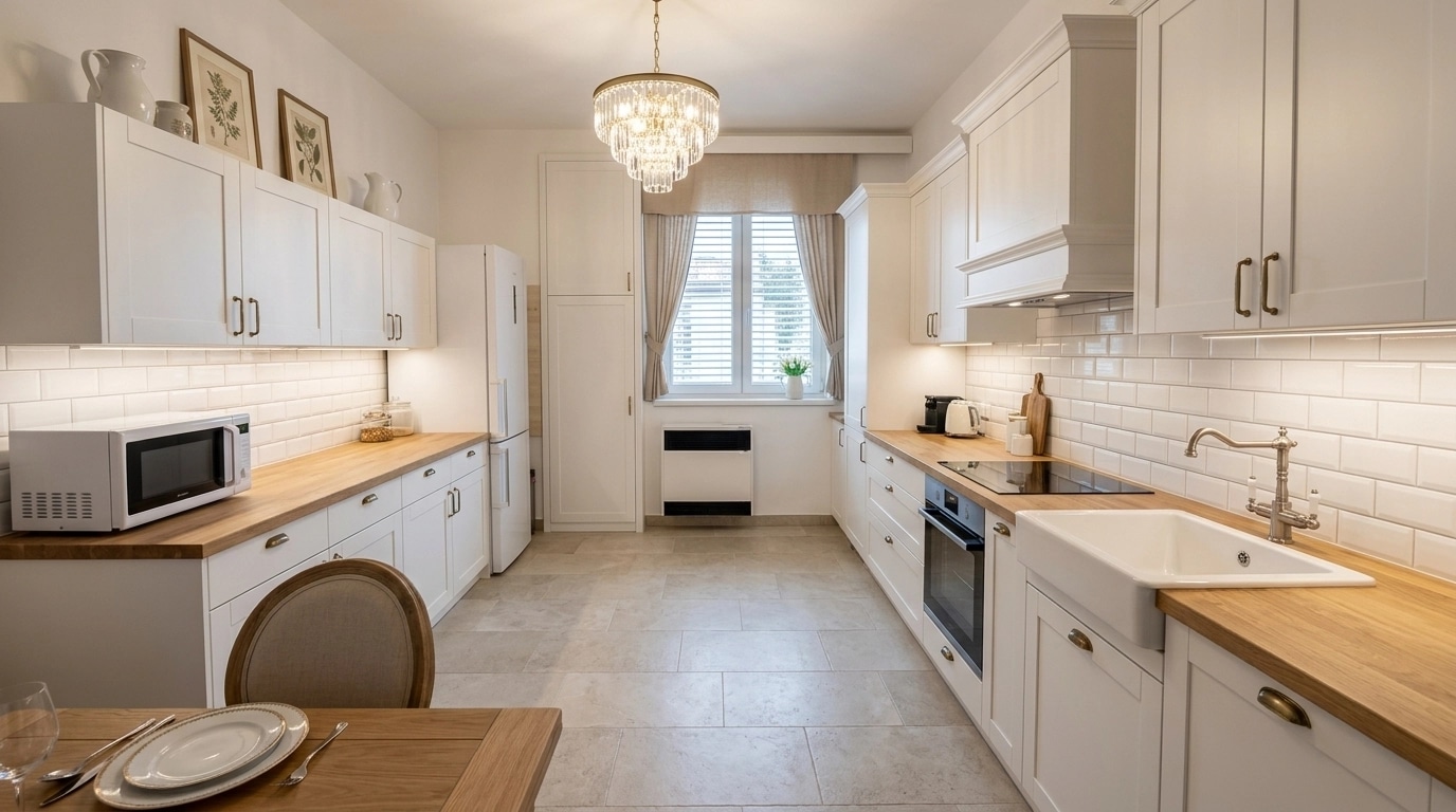 Transitional Kitchen design — interior photo by GenRoom AI
