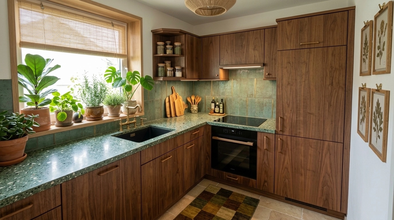 Biophilic Kitchen design — interior photo by GenRoom AI