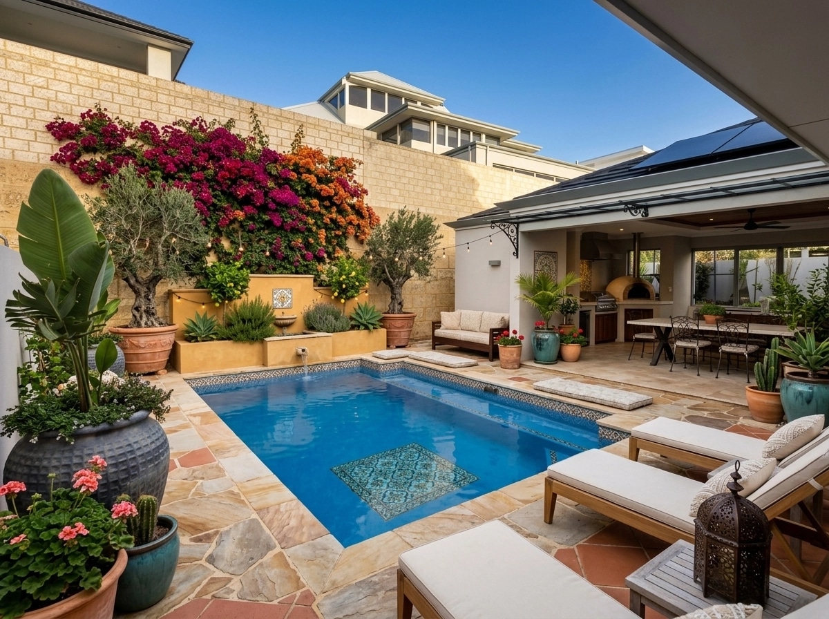 Landscape design in Mediterranean Yard style — Yard by GenRoom AI
