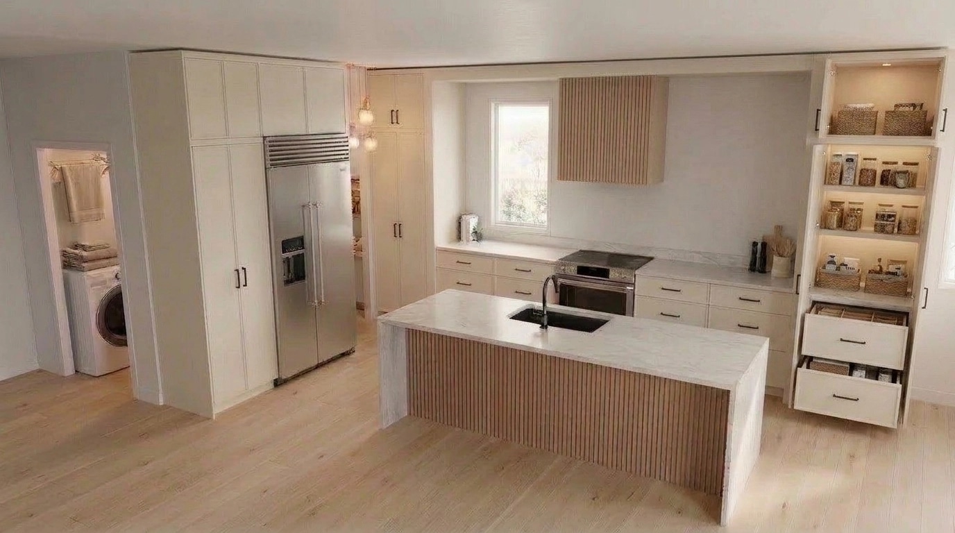 Kitchen interior in Scandinavian style — photo by GenRoom AI
