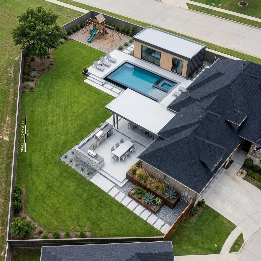 Landscape design in Minimalist Yard style — Yard by GenRoom AI
