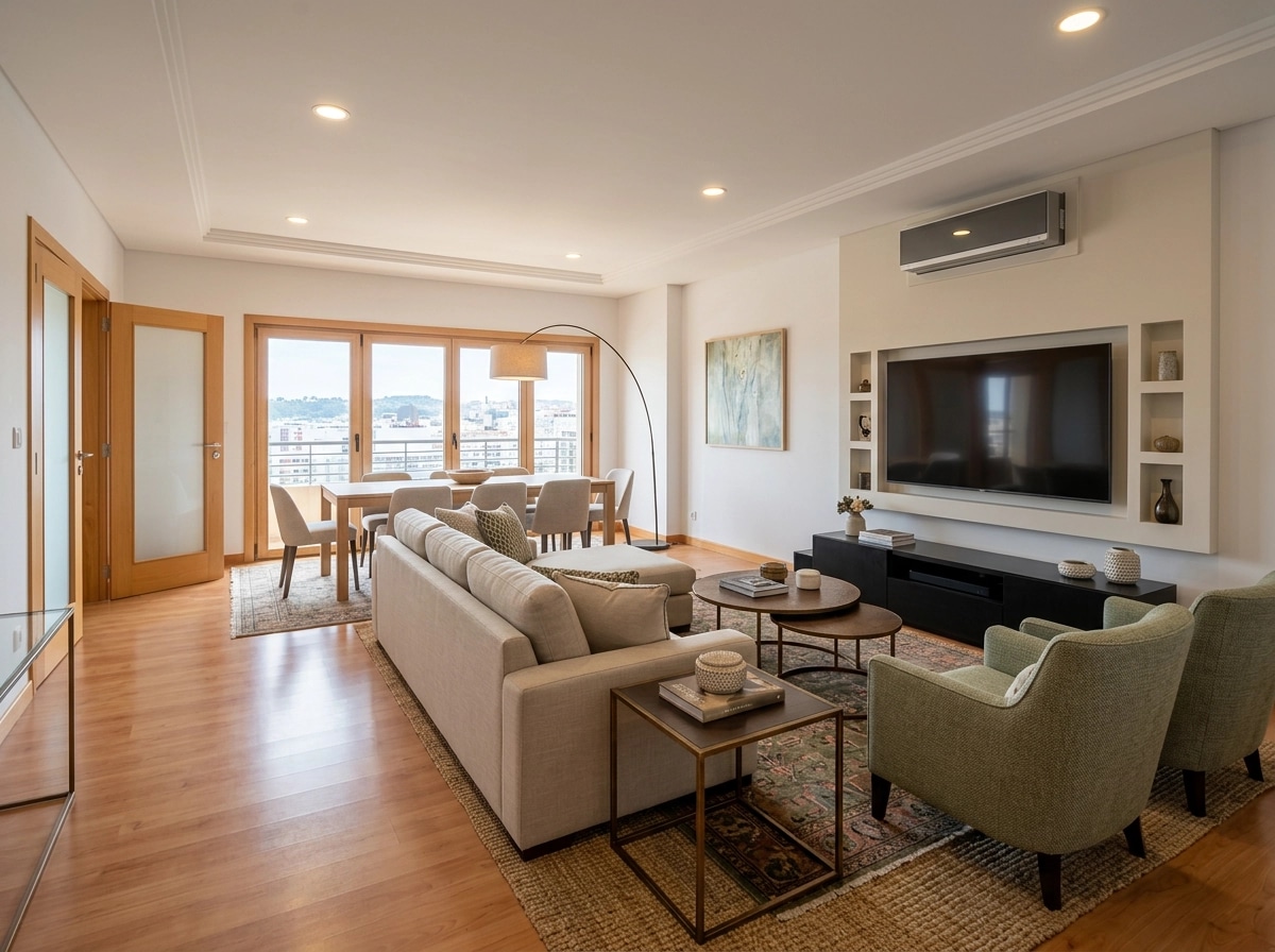 Transitional Ruang Tamu design — interior photo by GenRoom AI