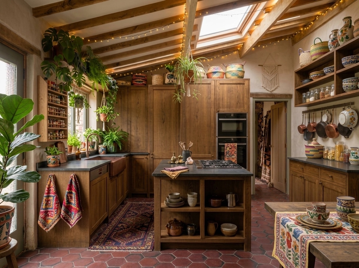 Kitchen interior in Biophilic style — photo by GenRoom AI