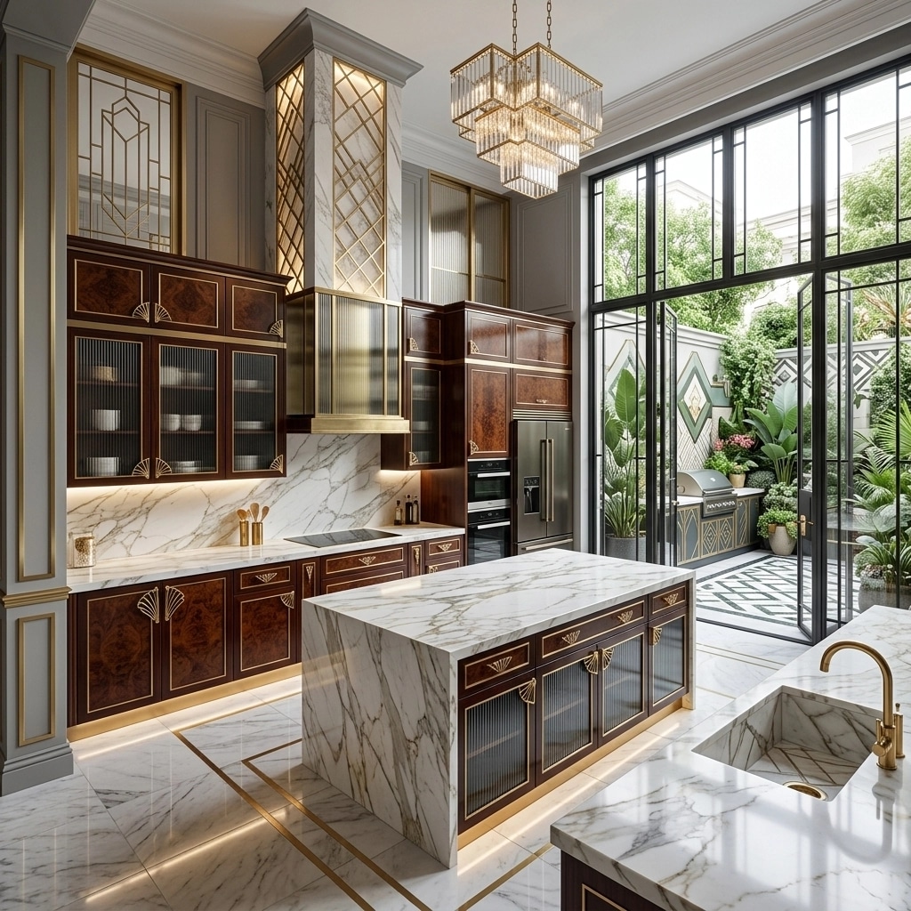 Kitchen interior in Art Deco style — photo by GenRoom AI