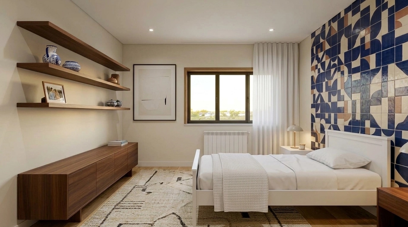 Interior design in Portuguese Modern style — Bedroom by GenRoom AI