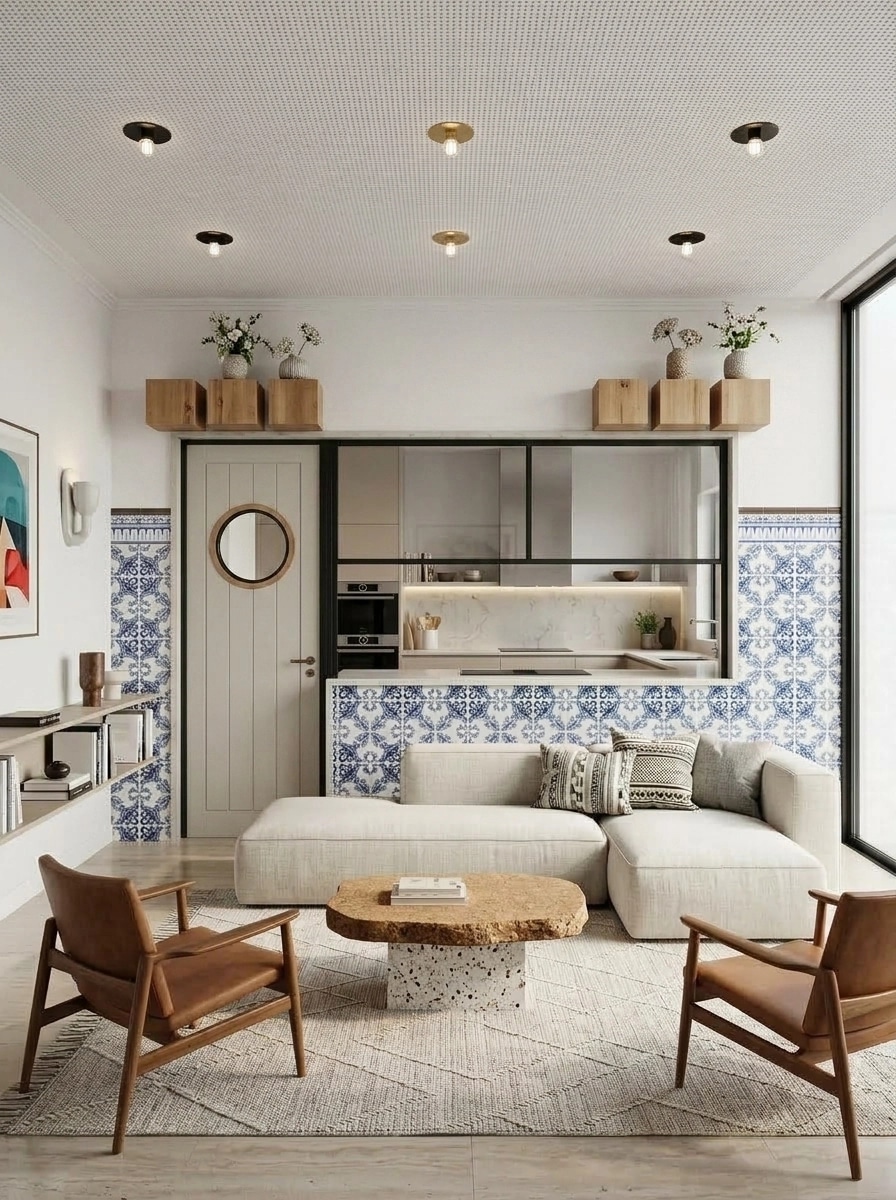 Thiết kế nội thất theo phong cách Portuguese Modern — Phòng khách bởi GenRoom AI