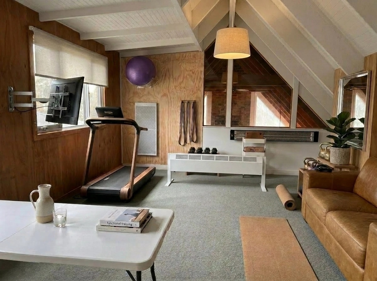 Interior design in Scandinavian style — gym by GenRoom AI