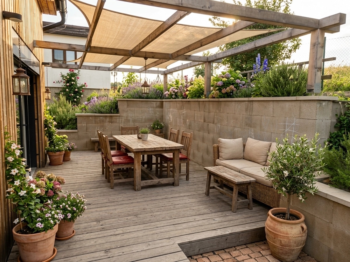 Country Rustic Garden Jardín design — yard photo by GenRoom AI