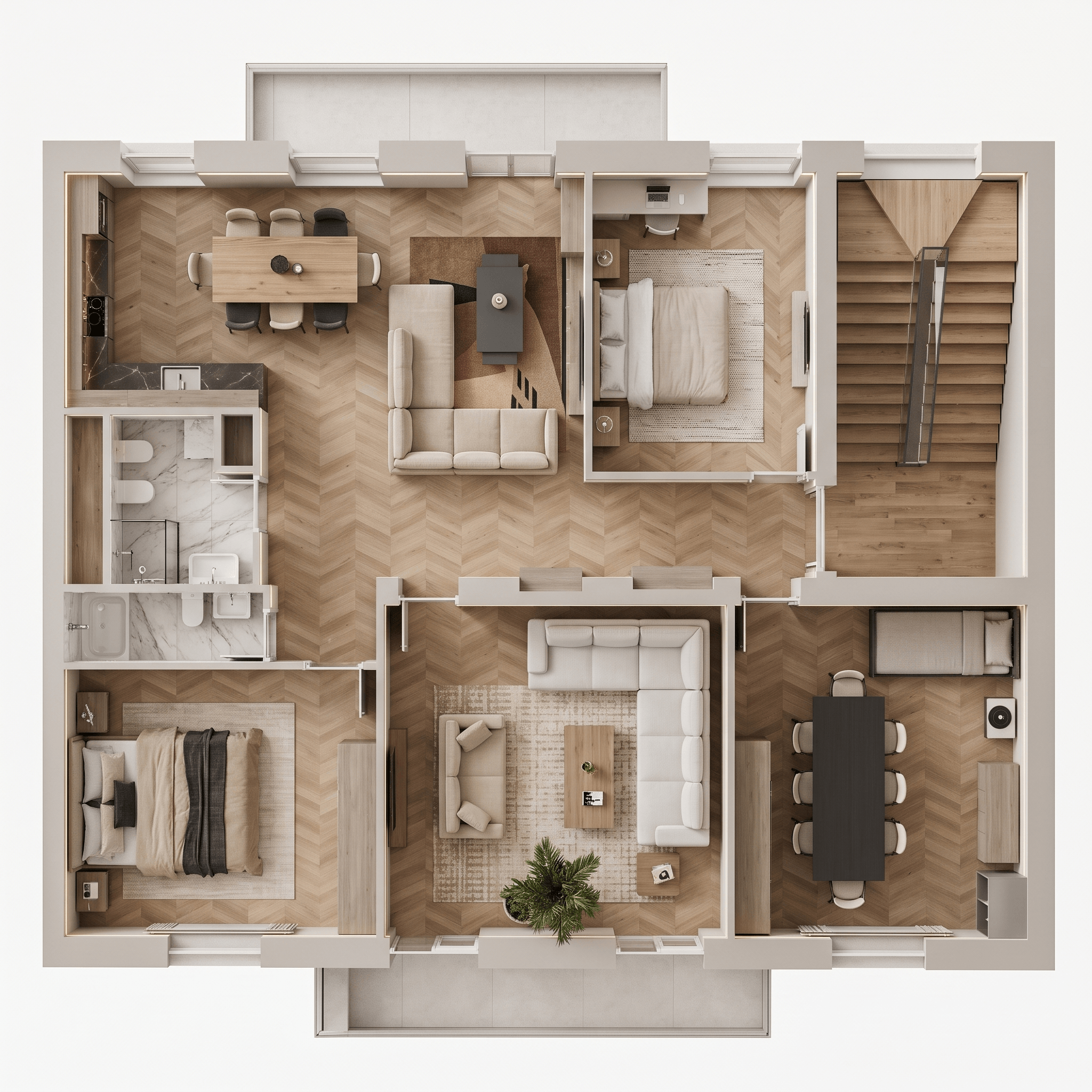 Interior design in Minimalism style — Living Room by GenRoom AI