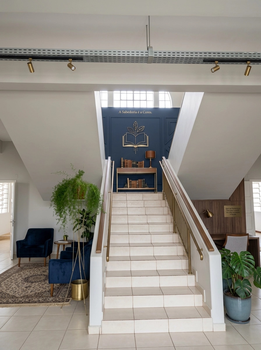 Office interior in Transitional style — photo by GenRoom AI